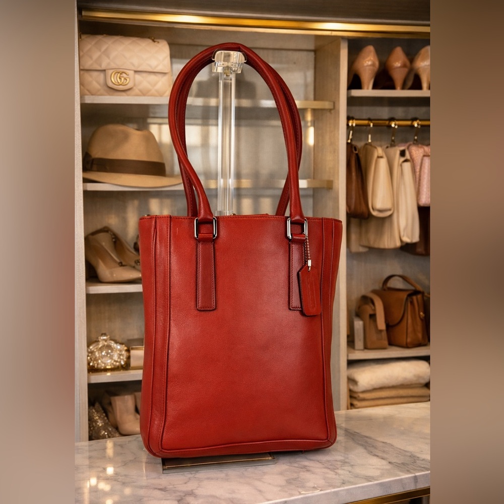 COACH‎ 9422 VINTAGE RED BONNIE CASHIN LEGACY SLIM BUCKET TOTE SHOULDER BAG Y2K